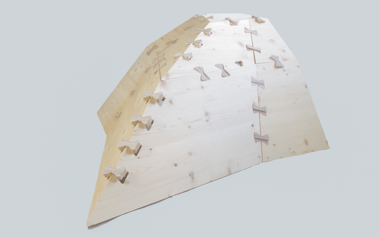 Prototyp für eine modulare Bodenplatte aus CLT-Platten